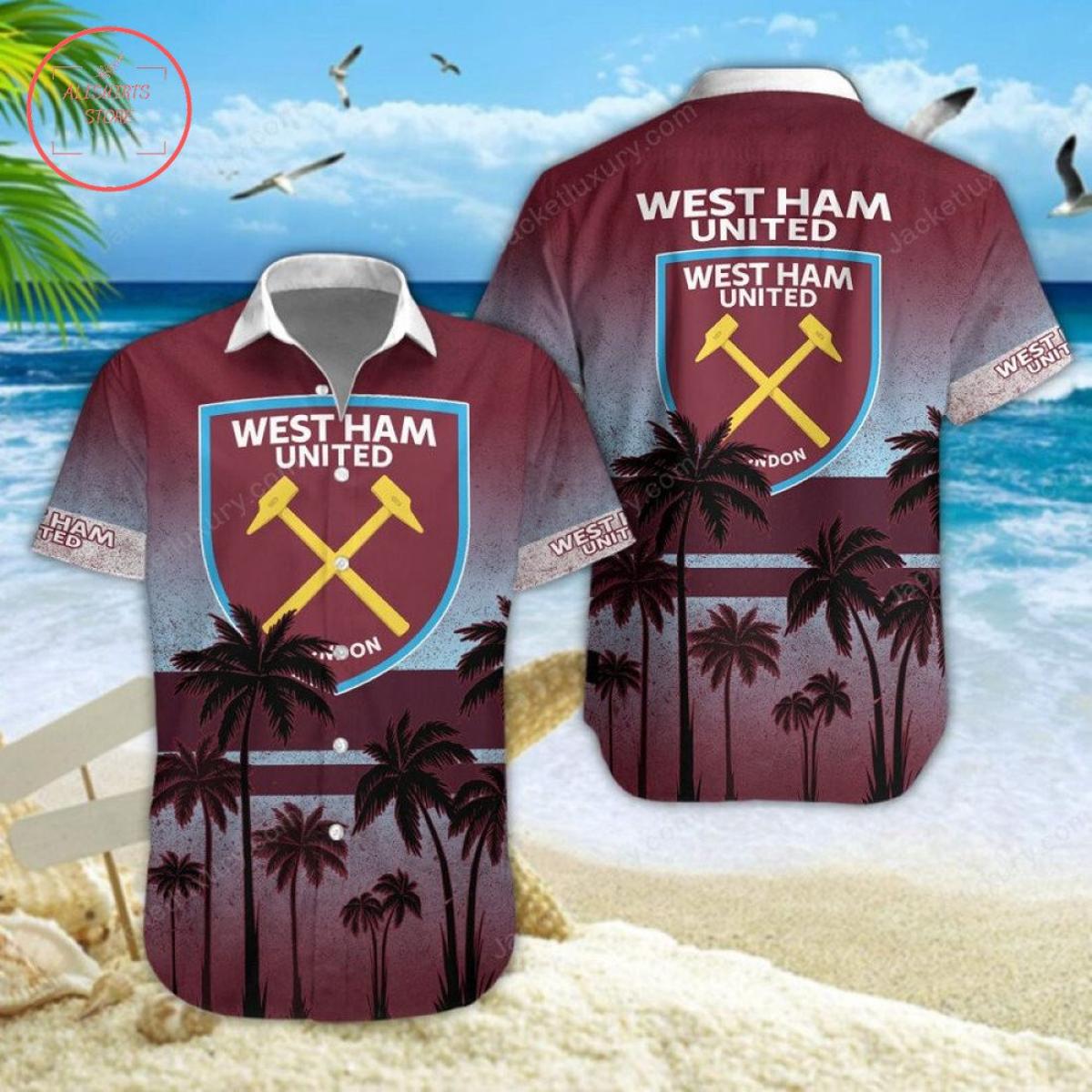 West Ham United Fc Team Logo Edition White Wine Aloha Shirt Best Fan Gift Ideas