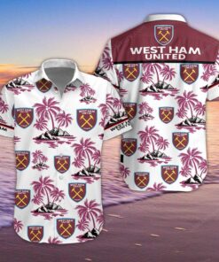 West Ham United Fc Coconut Island White Wine Tropical Aloha Shirt For Fans