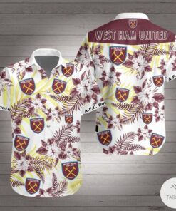West Ham United Fc Multi Logo Floral Hawaiian Shirt Best Gift For Fans
