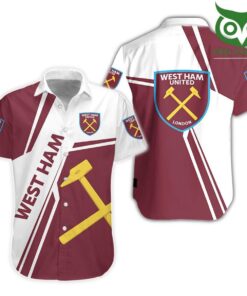 West Ham United Fc Team Logo Edition White Wine Aloha Shirt Best Fan Gift Ideas
