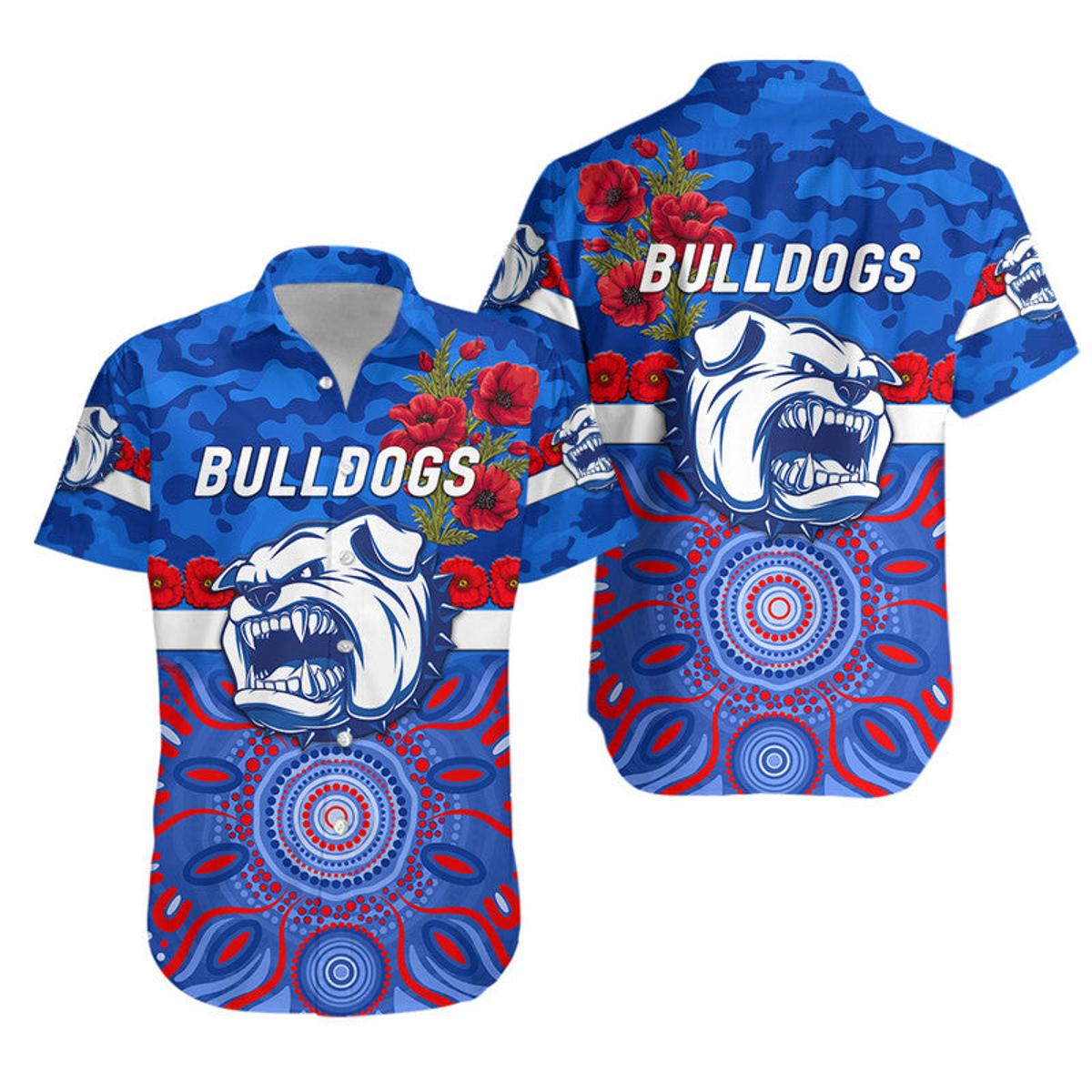 Afl Western Bulldogs Symbol Indigenous Style Aloha Shirt Best Gift For Fans