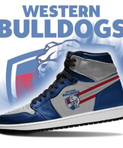 Western Bulldogs Blue Black Air Jordan 1 High Sneakers 3