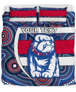 Western Bulldogs Custom Name Indigenous Doona Cover 4