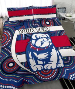 Western Bulldogs Custom Name Indigenous Doona Cover 5