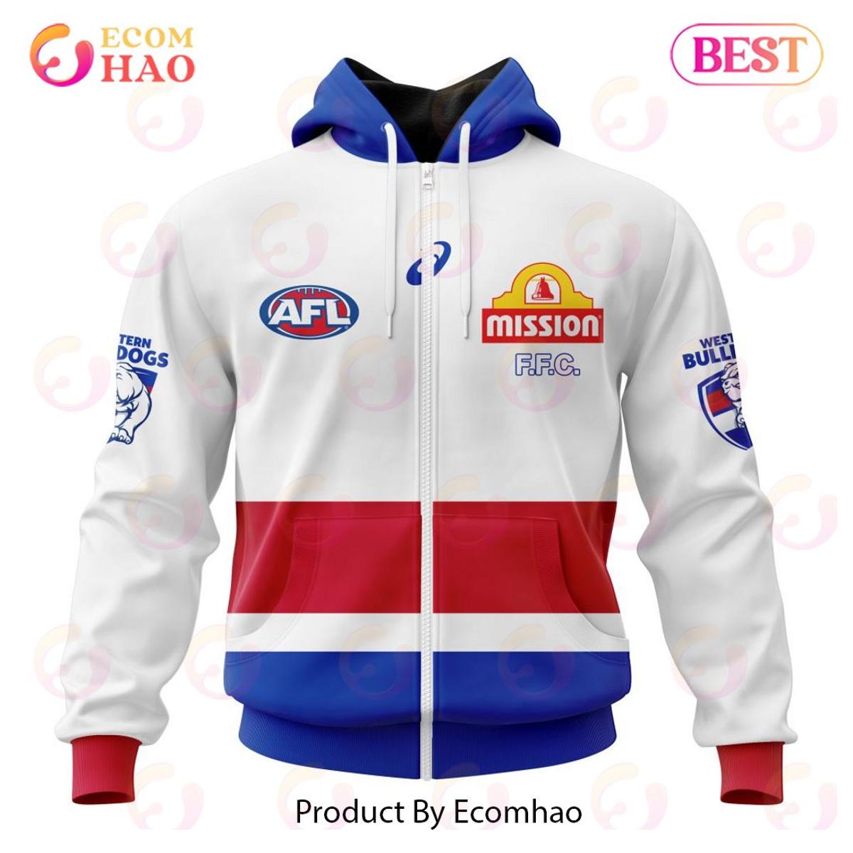 Western Bulldogs Custom Name Number Home Guernsey Zip Hoodie Gifts For Lovers