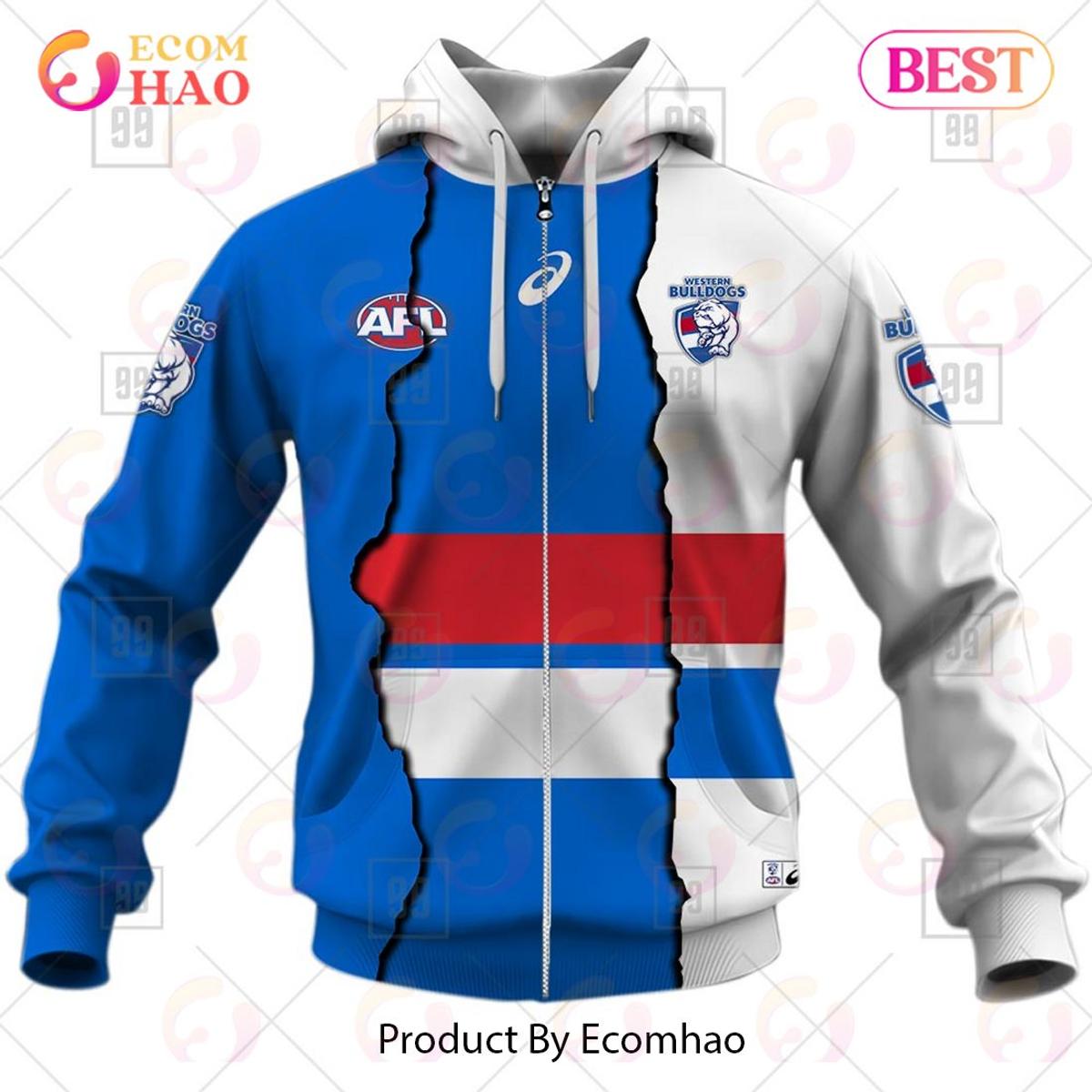 Western Bulldogs Custom Name Number Clash Guernsey Zip Hoodie Best Gift For Fans