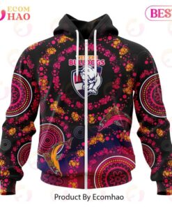 Western Bulldogs Custom Name Number Pink Breast Cancer Zip Hoodie For Fans