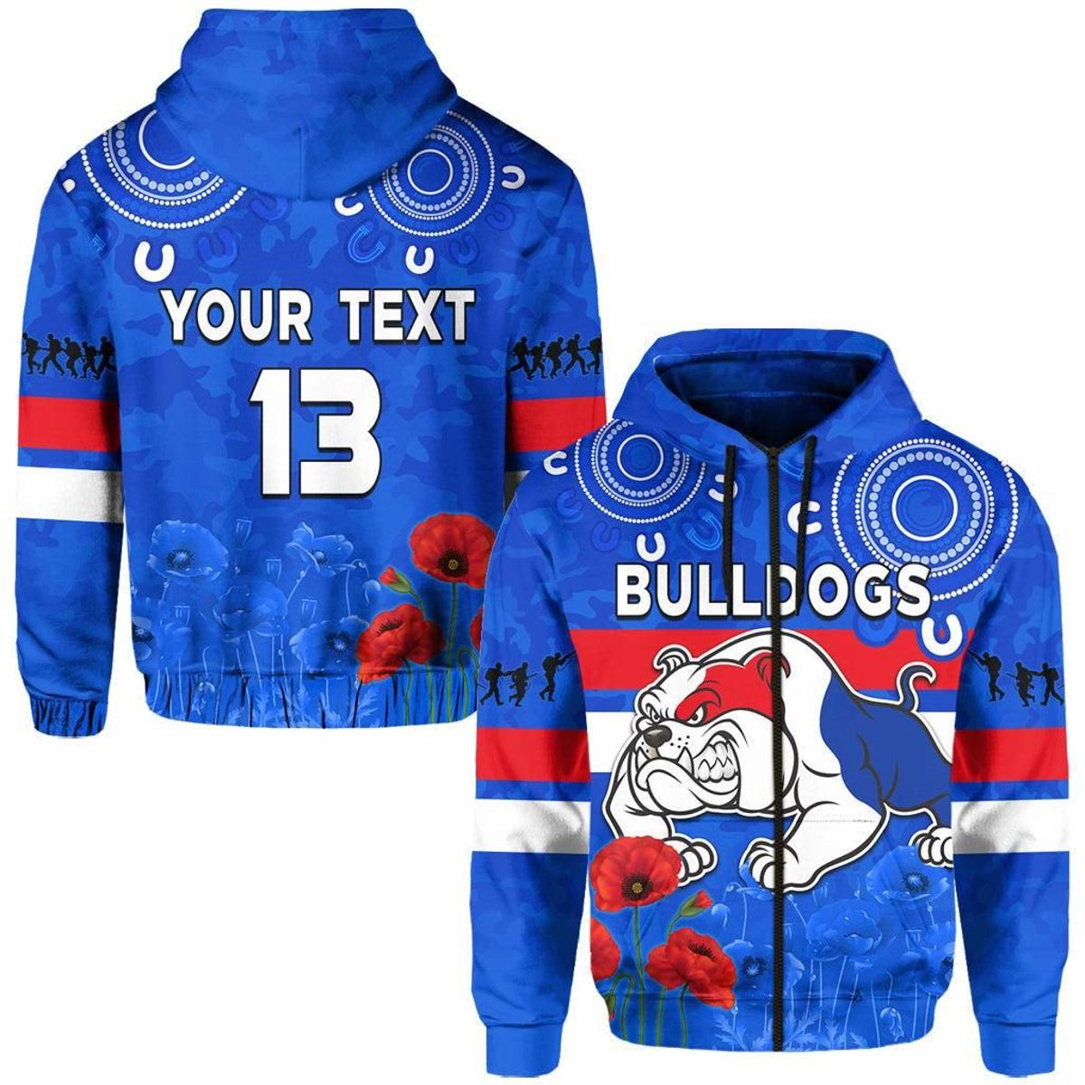 Western Bulldogs Custom Name Number Home Guernsey Zip Hoodie Gifts For Lovers