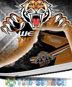 Wests Tigers Black Air Jordan 1 High Sneakers Gift