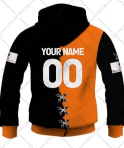 Wests Tigers Black Custom Name Number Mix Jersey Zip Hoodie