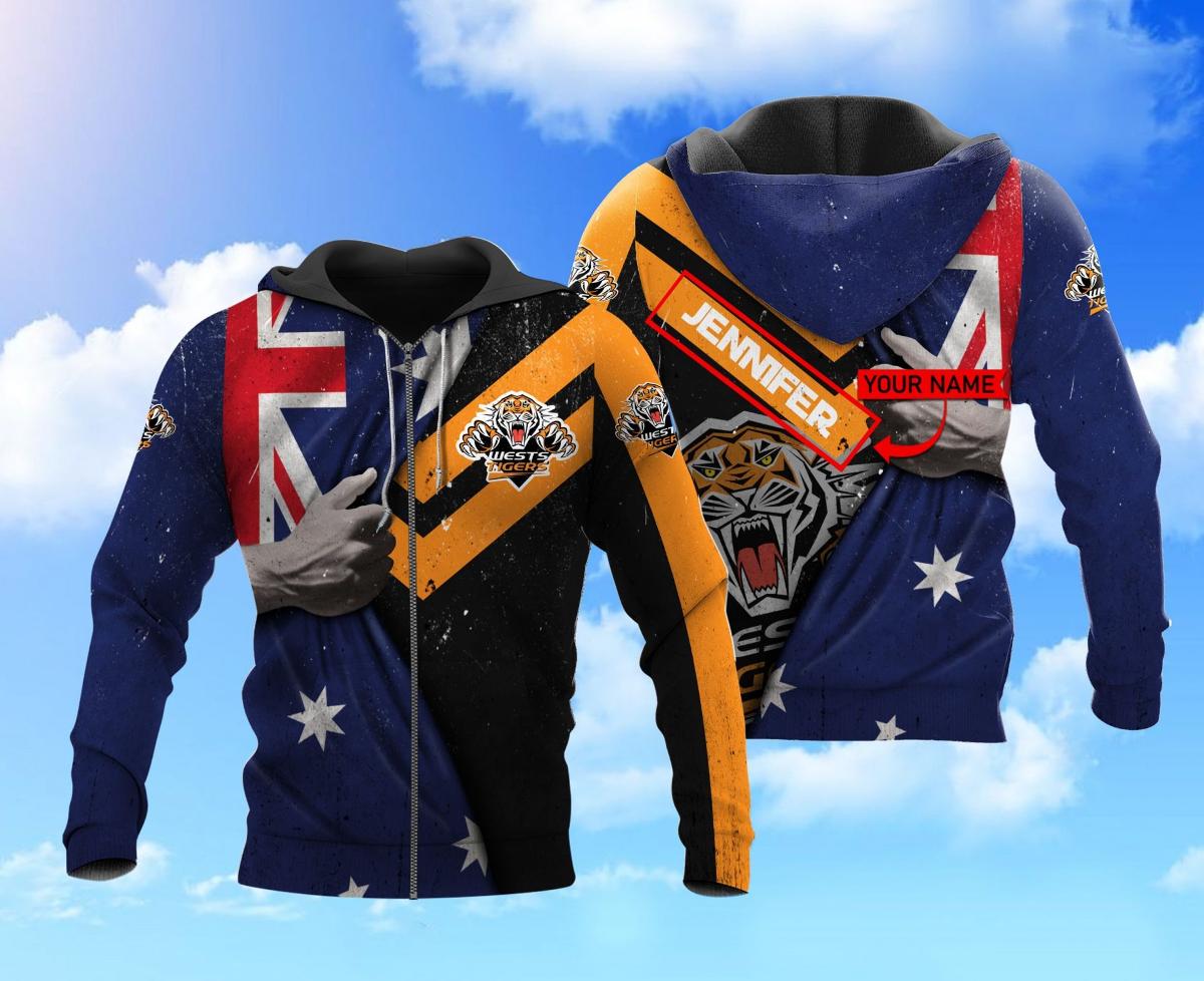 Wests Tigers Special Edition Yellow Black Zip Hoodie