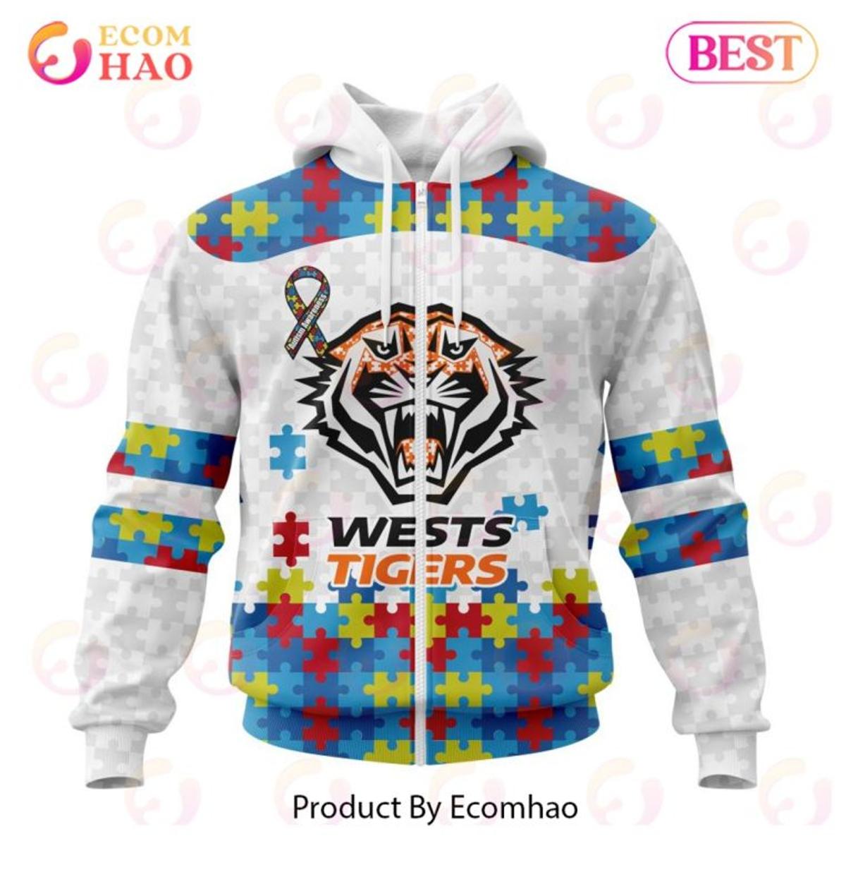 Wests Tigers Custom Name Number Polynesian Zip Hoodie Gifts For Lovers