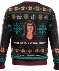 What Does Katana Mean? Samurai Cop Ugly Xmas Sweater