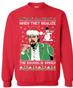 When They Realize Eggnog Spiked Ugly Christmas Sweater Leonardo Dicaprio 2