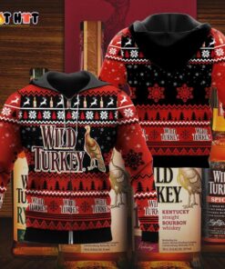 Wild Turkey Ugly Christmas Zip Hoodie Gift For Fans