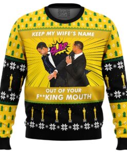 Will Smith Slaps Chris Rock Viral Meme Ugly Xmas Sweater Best Funny Gift For Fans 1