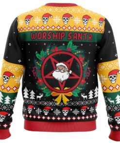 Worship Santa Funny Ugly Christmas Sweater