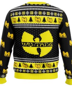 Wu tang Clan Pixel Logo Black Yellow Ugly Christmas Sweater Gift For Hip Hop Fans 2