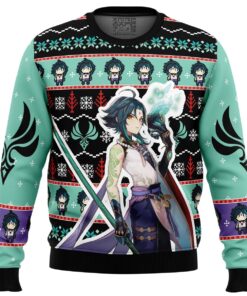 Hu Tao Genshin Impact Christmas Sweater For Men And Women