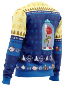 Xmas Style Beauty And The Beast Blue Christmas Sweater Best Disney Fan Gifts 3