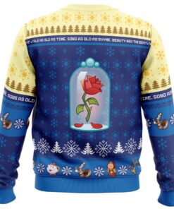 Xmas Style Beauty And The Beast Blue Christmas Sweater Best Disney Fan Gifts 4