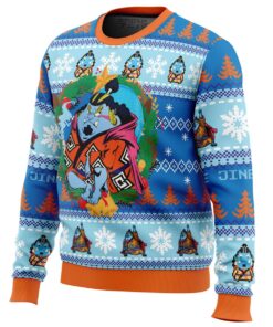 Xmas Style Jinbe One Piece Plus Size Ugly Xmas Sweater Best Holiday Gift For Fans