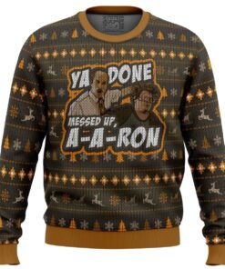 Ya Done Messed Up Aaron Key And Peele Meme Ugly Christmas Sweater Funny Gift For Fans