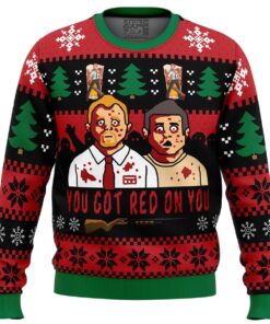 You’ve Got Red On You Shaun Of The Dead Mens Ugly Christmas Sweater