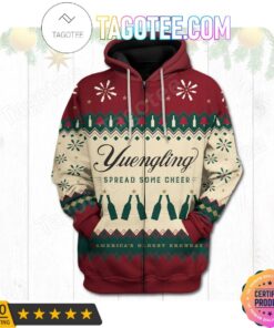 Yuengling Christmas Pattern Zip Hoodie For Fans