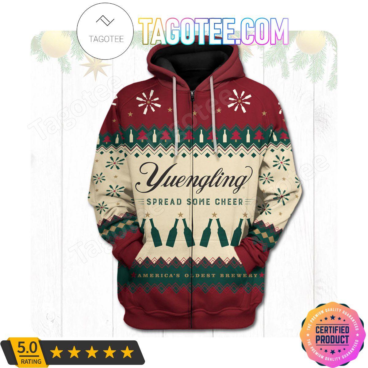 Yuengling Traditional Lager Ugly Christmas Zip Hoodie Gift For Fans