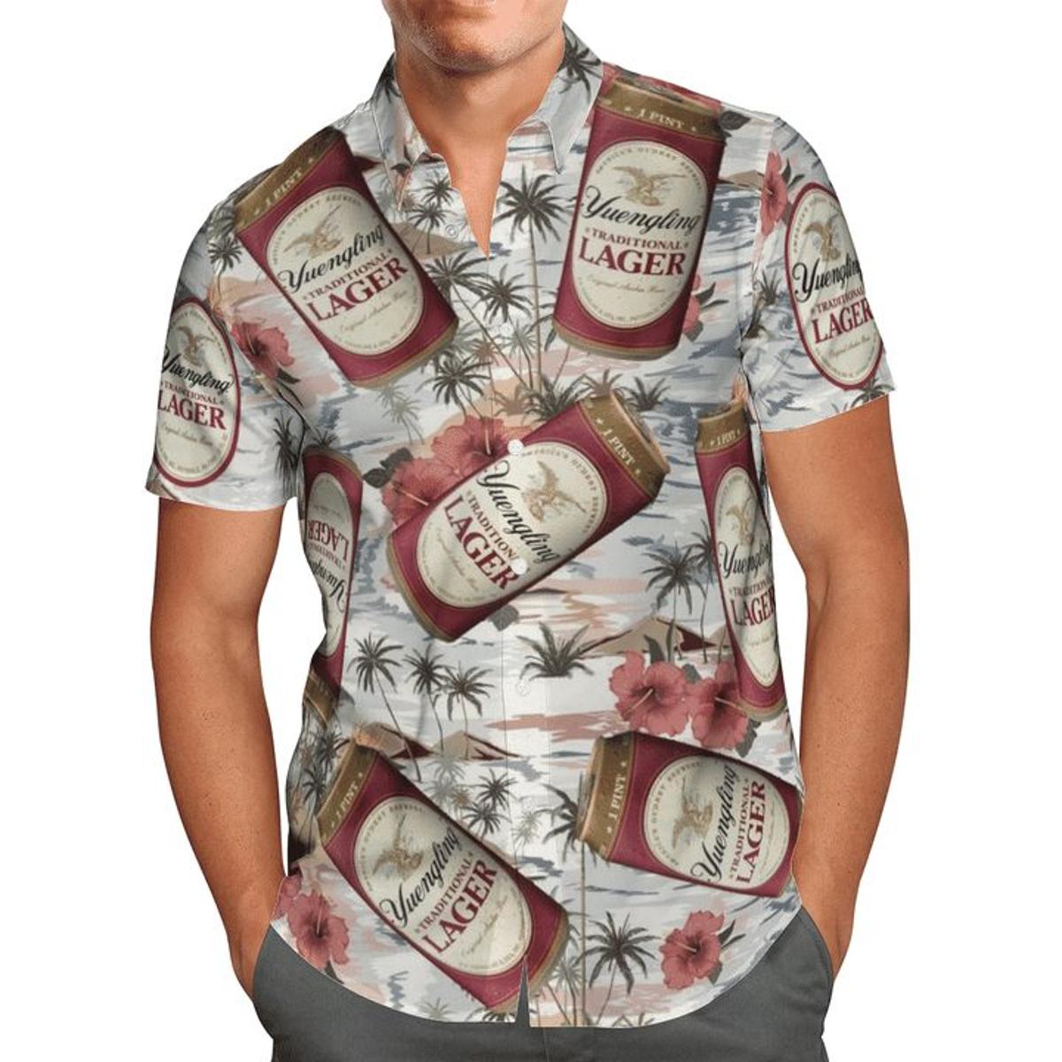 Yuengling Beer Brand Logo Tropical Hawaiian Shirt For Men Women