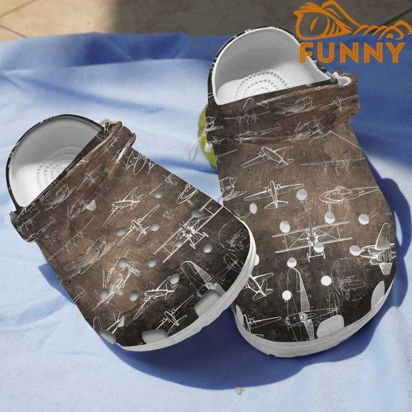 Airplane Patterned Print Crocs