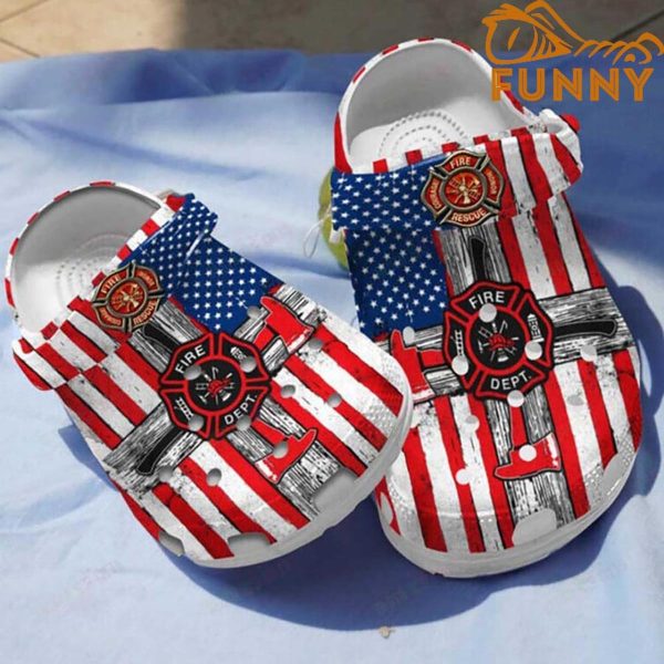 Amazing Firefighter American Flag Crocs