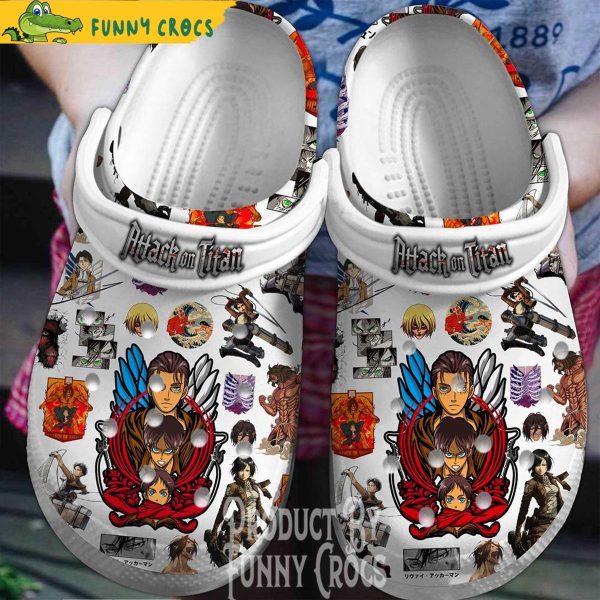 Anime Attack On Titan White Crocs, Anime Gifts – White As A Titan