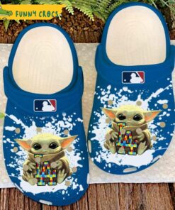 Autism Awareness Mlb Baseball Los Angeles Dodgers Baby Yoda Crocs Slippers