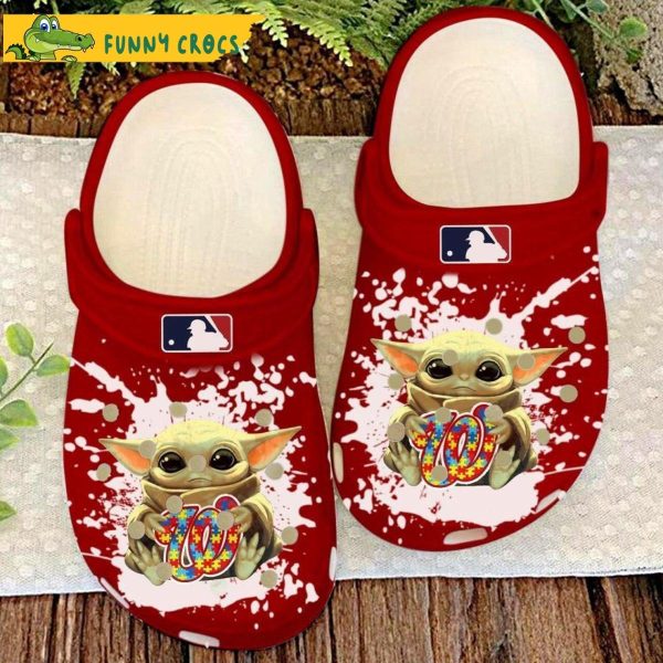 Autism Washington Nationals Mlb Baby Yoda Crocs Clog