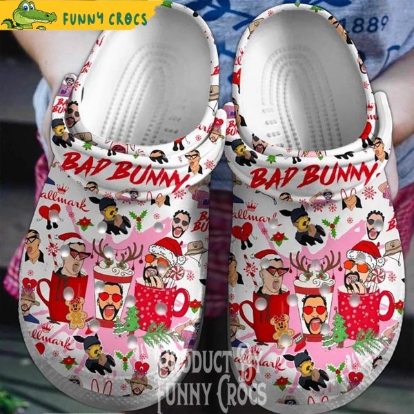 Bad Bunny Gifts Christmas White Crocs Shoes By Crocs Shoes