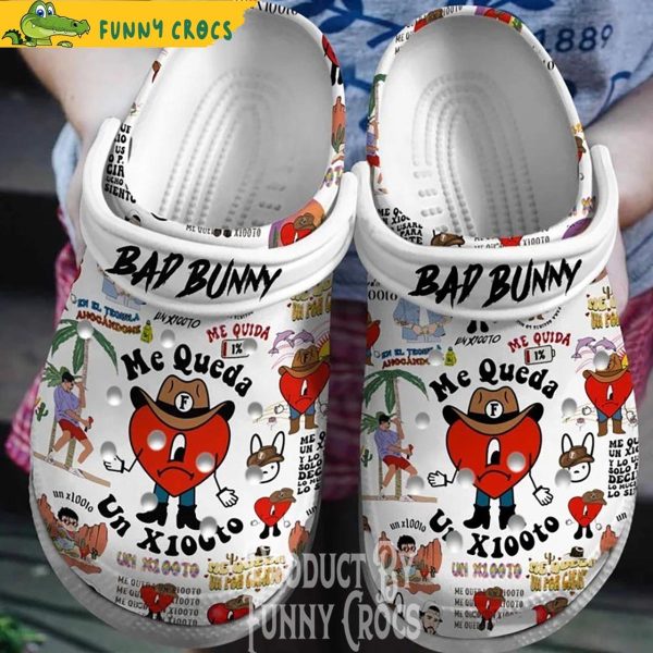 Bad Bunny Pattern Crocs Shoes