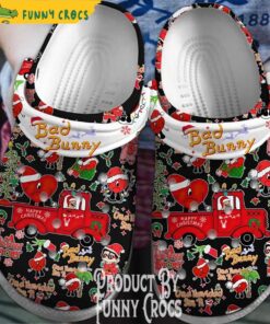 Bad Bunny Truck Christmas Black Crocs Shoes