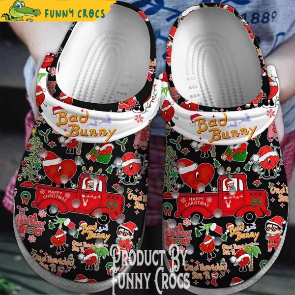 Bad Bunny Truck Christmas Black Crocs Shoes