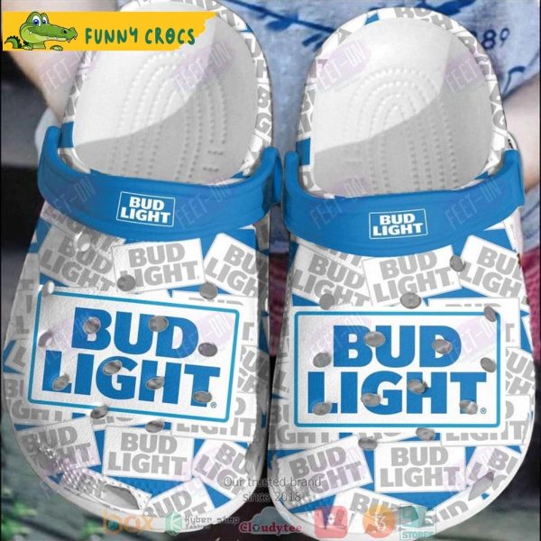 Bud Light White Logo Crocs Clog Shoes