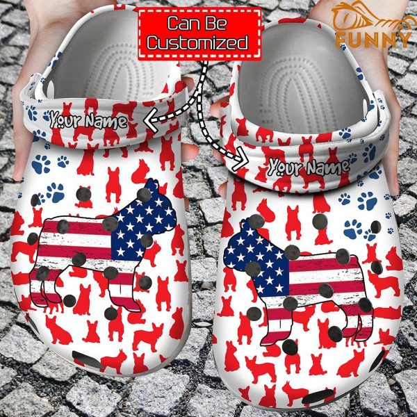 Bulldog American Flag Crocs