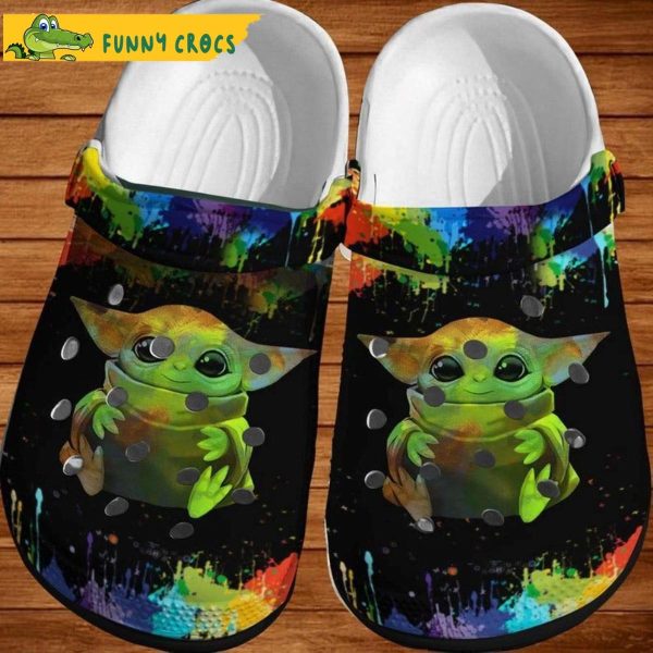 Colorful Baby Yoda Crocs Sandals