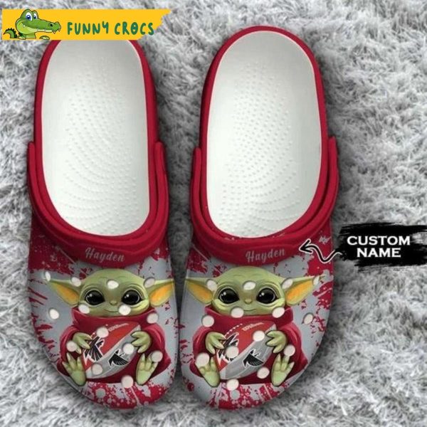 Custom Atlanta Falcons Baby Yoda Crocs Slippers