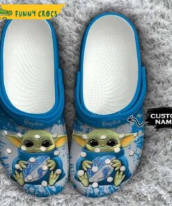 Custom Baby Yoda Detroit Lions Crocs Clog Shoes