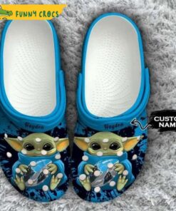 Custom Carolina Panthers Baby Yoda Crocs Classic