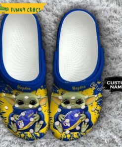 Custom Los Angeles Rams Baby Yoda Crocs Sandals