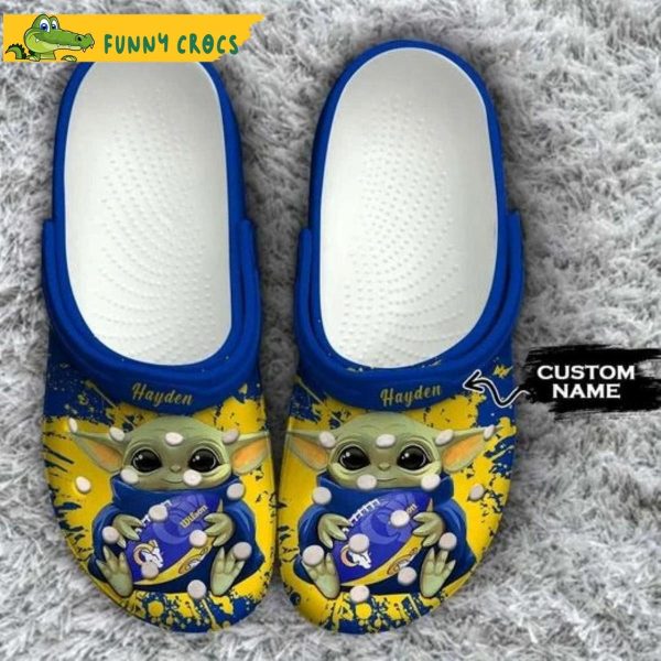 Custom Los Angeles Rams Baby Yoda Crocs Sandals