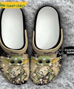 Custom New Orleans Saints Baby Yoda Crocs Slippers