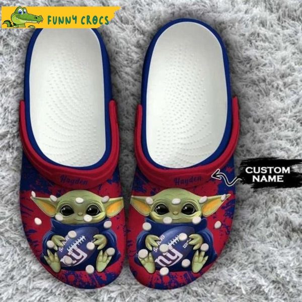 Custom New York Giants Baby Yoda Crocs Shoes